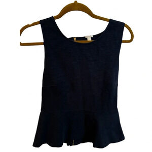 J Crew Navy Peplum Tank Top